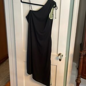 Women’s Express Peek-a-boo Black with Green Dress, size 11/12